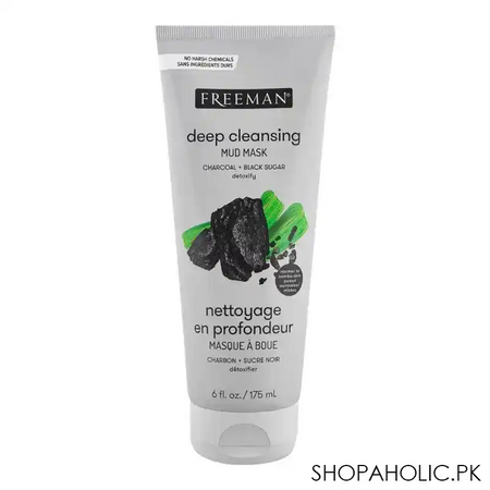 freeman detoxifying charcoal + black sugar mud mask, 175ml main image