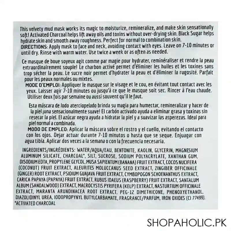 Freeman Feeling Beautiful Detoxifying Charcoal + Black Sugar Mud Face Mask, Normal To Combo Skin, 15ml - Image 3