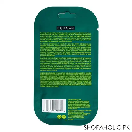 freeman renewing cucumber refresh peel off gel face mask, for all skin types, 15ml image2