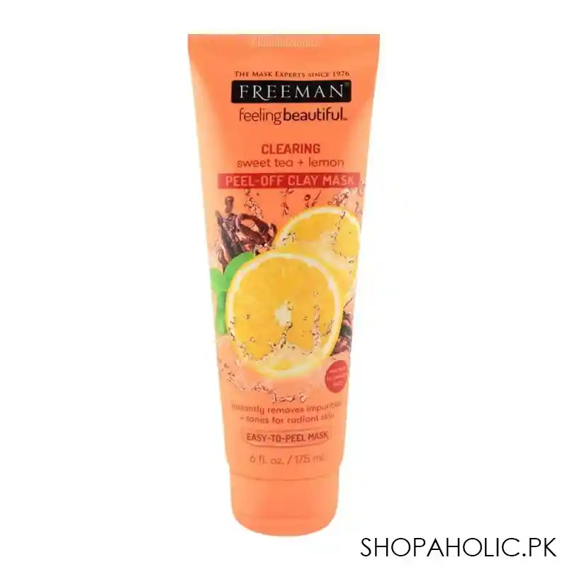 freeman sweet tea + lemon peel away clay mask 175ml main image