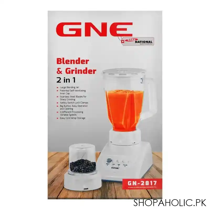gaba national 2 in 1 blender & grinder, 350w, gn 2817 image3