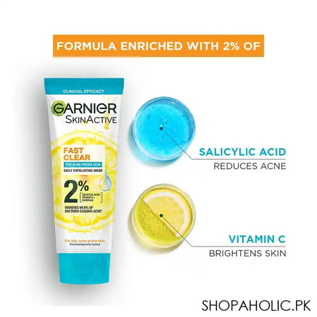 Garnier Fast Clear Facewash For Acne Prone Skin, 100ml - Image 5