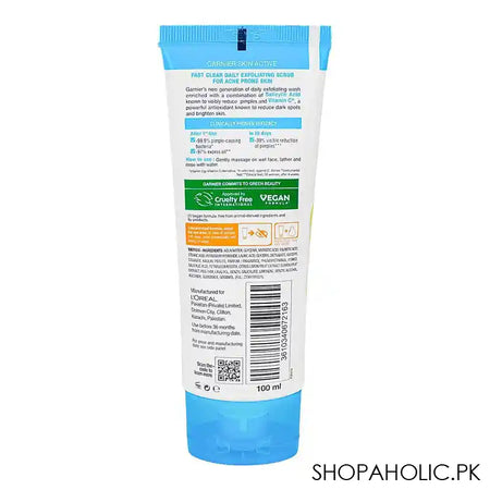 Garnier Fast Clear Facewash For Acne Prone Skin, 100ml - Image 4