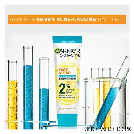 Garnier Fast Clear Facewash For Acne Prone Skin, 100ml - Image 2