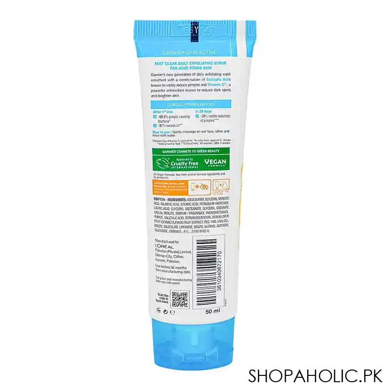 Garnier Fast Clear Facewash For Acne Prone Skin, 50ml - Main Image