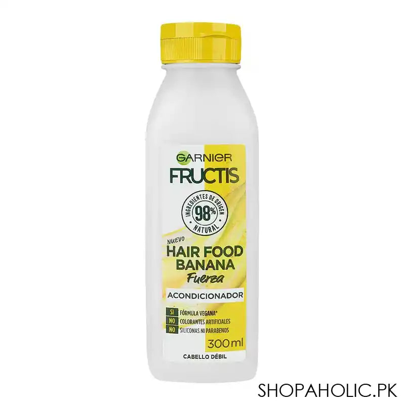 Garnier Fructis Banana Force Hair Food Conditioner, Vegan, No Parabens & Artificial Colors, 300ml - Main Image