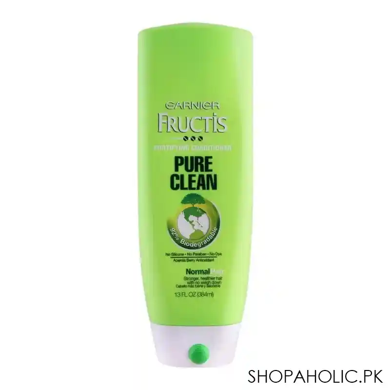 garnier fructis pure clean fortifying conditioner, normal hair, paraben & silicone free, 370ml main image