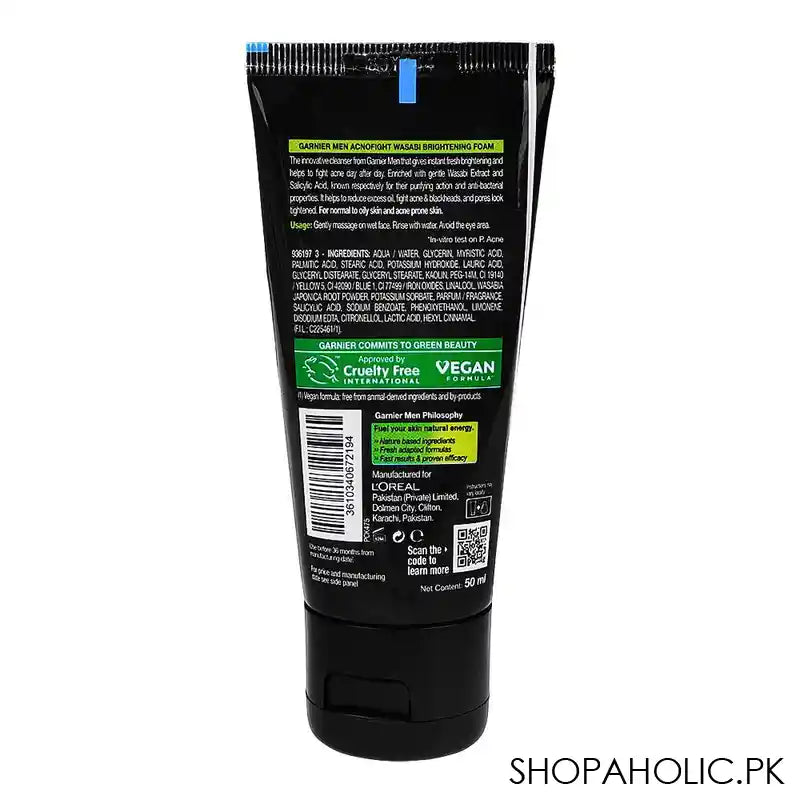 Garnier Men Acno-Fight Wasabi Facewash, 50ml - Image 2