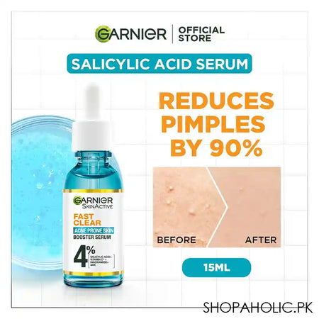 Garnier Skin Active Fast Clear Booster Face Serum, For Acne Prone Skin, With Salicylic Acid, 15ml - Image 7