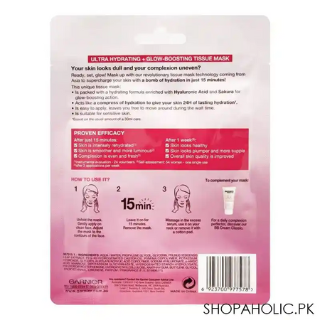 garnier skin active hydra bomb ultra hydrating glow boosting face mask, for dull skin, 32g image3