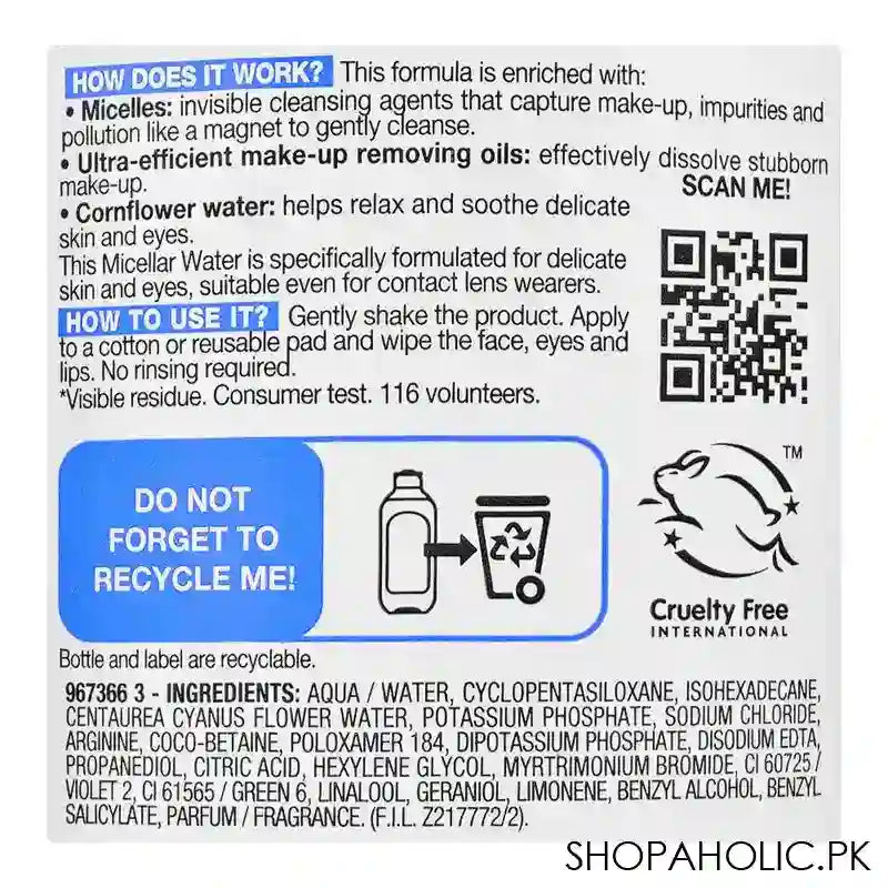 Garnier Skin Active Micellar Cleansing Oil Infused Water All-in-1 Delicate Skin & Eyes, UK, 400ml - Image 2