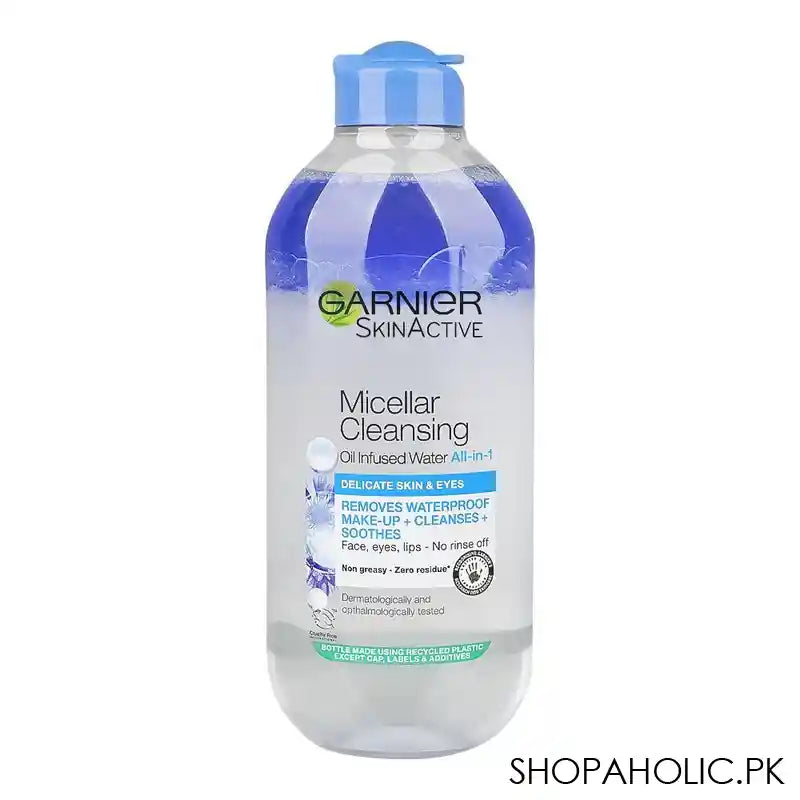 Garnier Skin Active Micellar Cleansing Oil Infused Water All-in-1 Delicate Skin & Eyes, UK, 400ml - Main Image