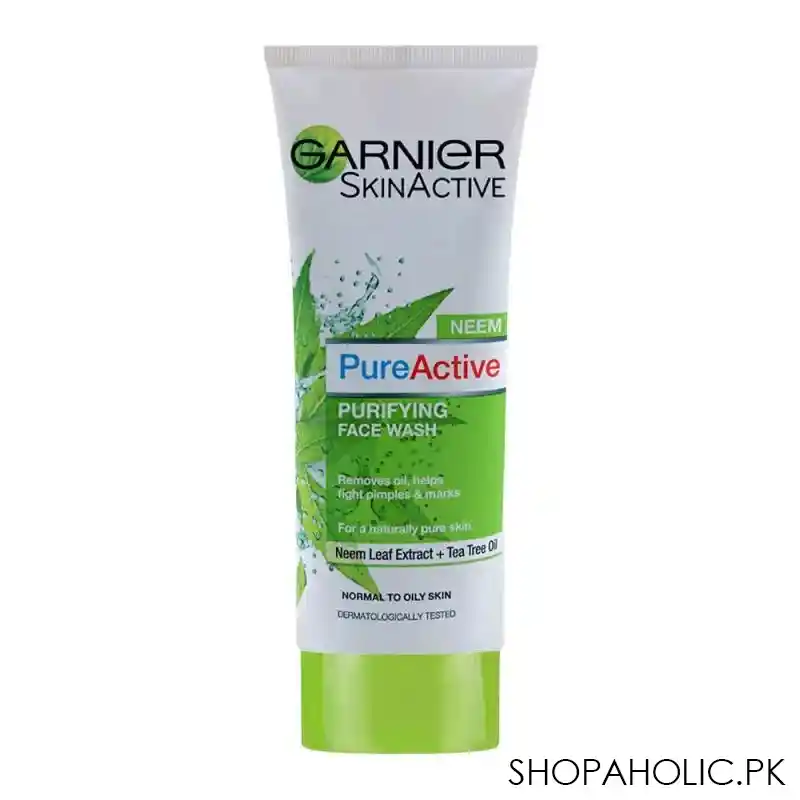 garnier skin active pure active neem purifying face wash, for normal to oily skin, 100ml image2