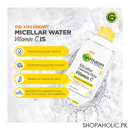 Garnier Skin Naturals Vitamin C Micellar Cleansing Water 400ml - Image 2