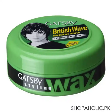 gatsby british wave natural flow loose & flow styling hair wax, 75gm image2