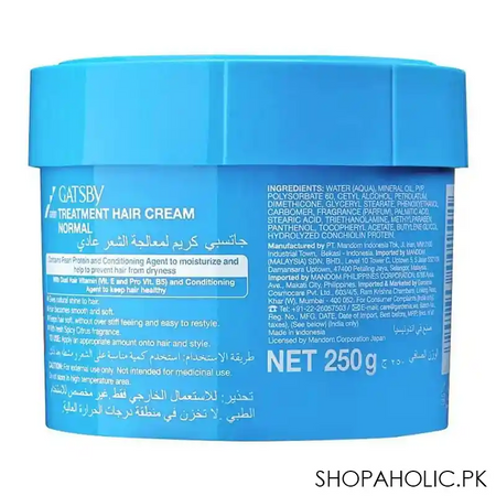 gatsby care treatment hair cream, normal, long lasting moisture, 250g image2