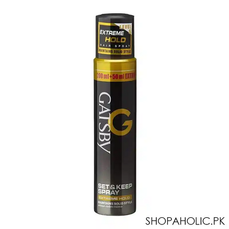 gatsby set & keep extreme hold hair spray, 200ml + 50ml extra, level 5 main image
