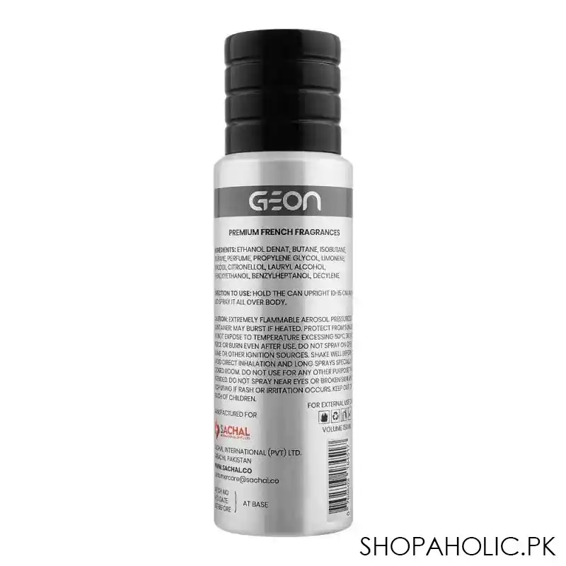 geon elegant body spray, for men, 150ml image2