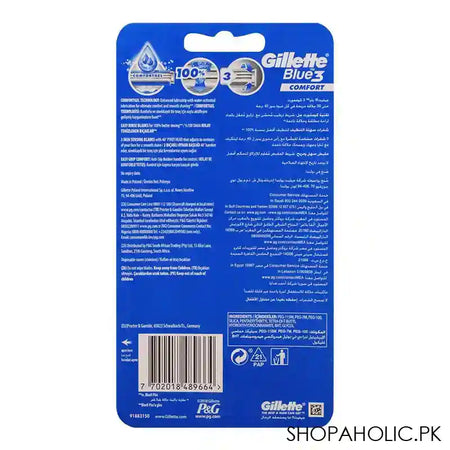 Gillette Blue 3 Comfort Disposable Razor, 3-Pack - Image 4