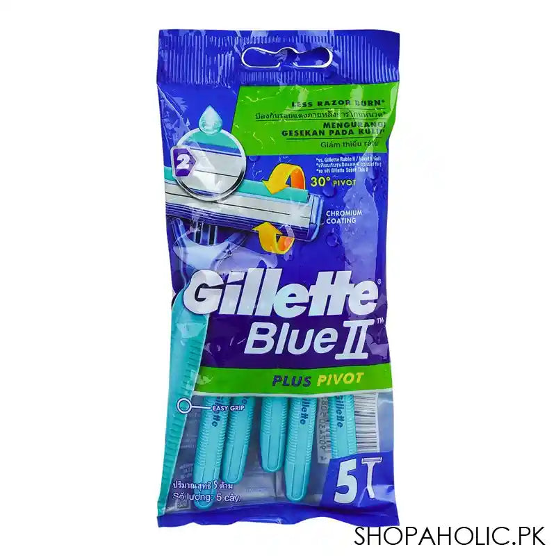 Gillette Blue II Plus Pivot Disposable Razor, 5-Pack - Main Image