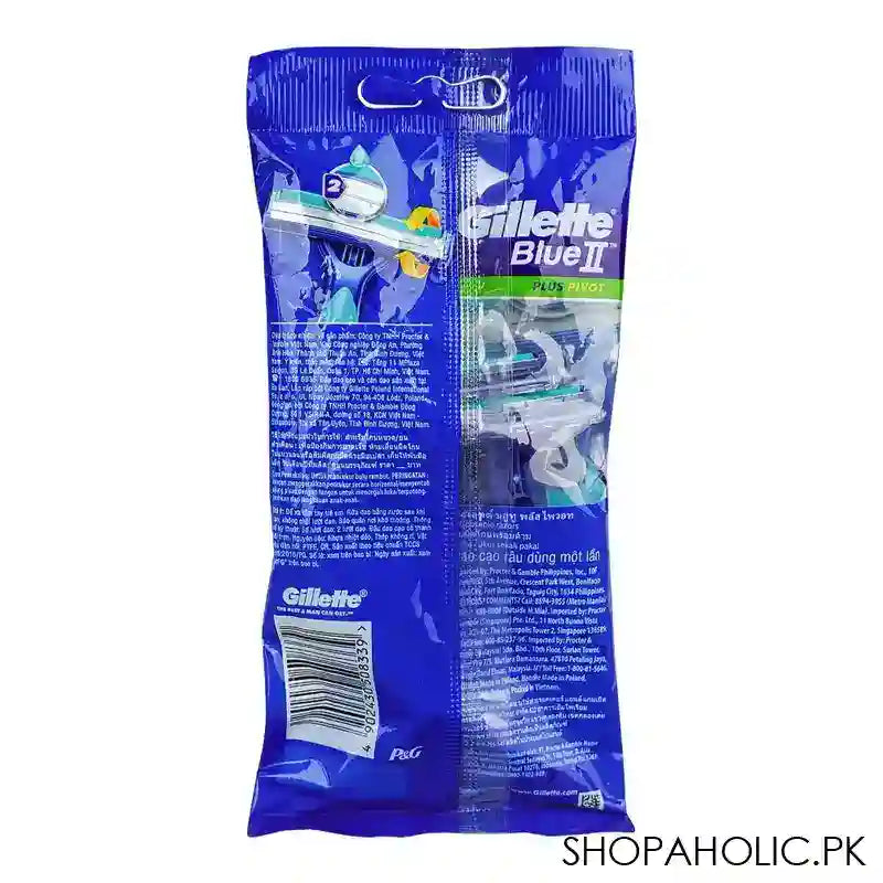 Gillette Blue II Plus Pivot Disposable Razor, 5-Pack - Image 2