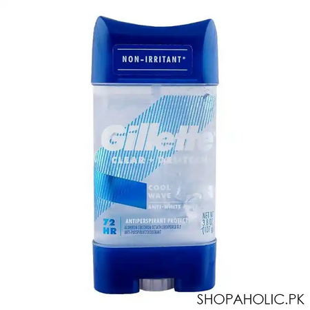 gillette clear gel cool wave, deodorant for men, 107g main image