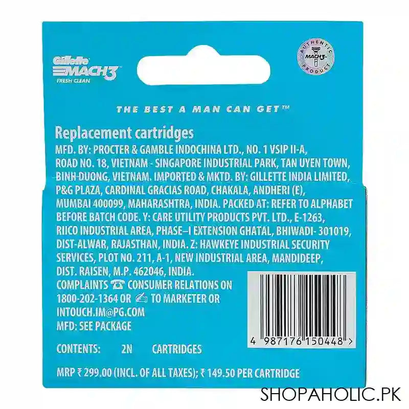 Gillette Mach3 Fresh Clean Cartridges, 2-Pack - Image 2