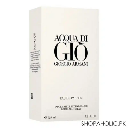 giorgio armani acqua di gio eau de parfume refillable spray for men, 125ml image2
