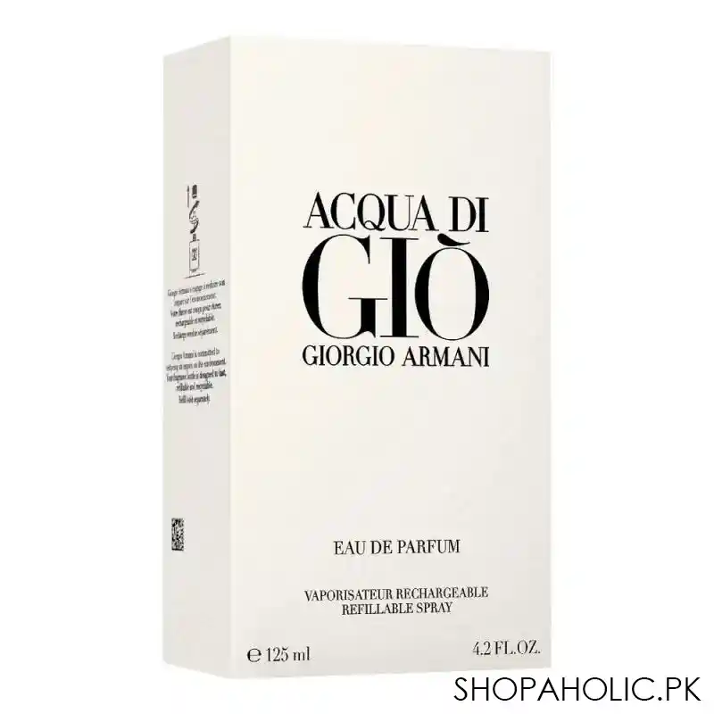 giorgio armani acqua di gio eau de parfume refillable spray for men, 125ml image2