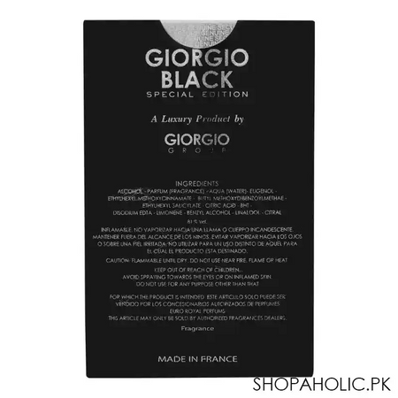 giorgio black special edition edp, fragrance for men, 100ml image2