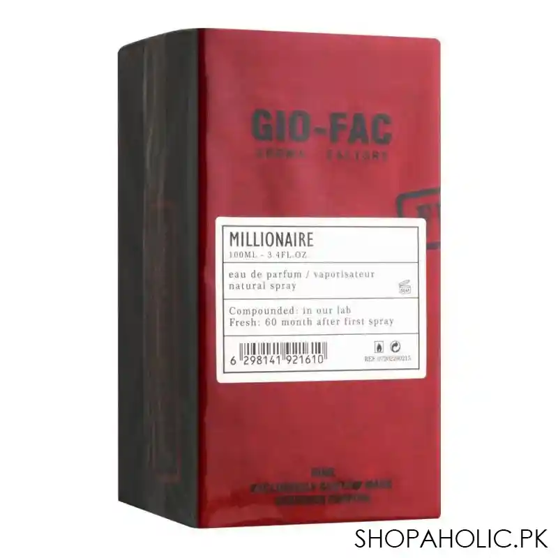 giorgio gio fac millionaire eau de parfum, for women, 100ml main image