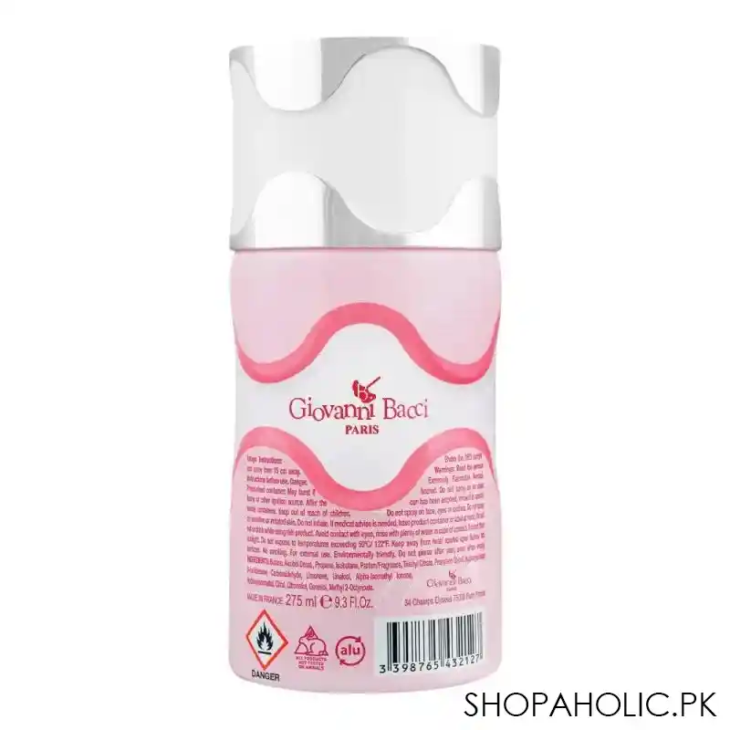 giovanni bacci femme pour femme perfume deodorant spray, 275ml image2