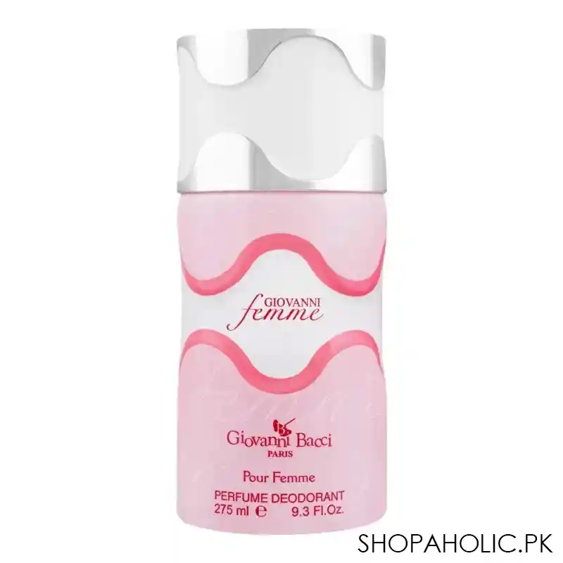 giovanni bacci femme pour femme perfume deodorant spray, 275ml main image