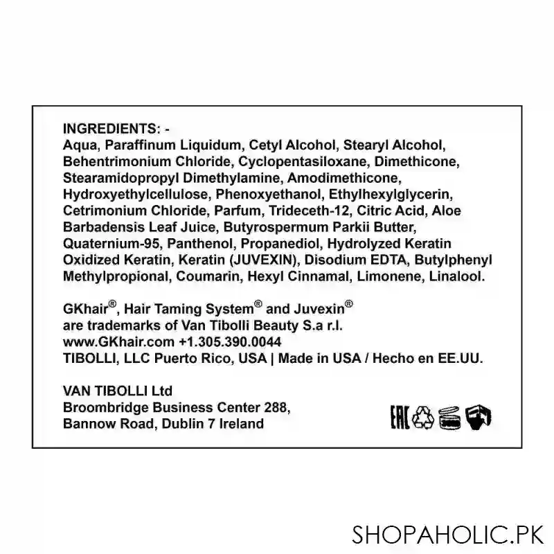 gk hair pro line hair taming system color protection moisturizing conditioner, 300ml image3