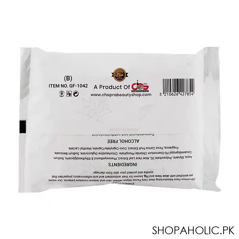 Glamorous Face Aloe Vera Face And Body Cleansing Wipes, GF1042, 30-Pack - Image 2