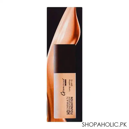 glamorous face hd cinema & tv waterproof long lasting foundation, 01 natural buff, gf7822, image4