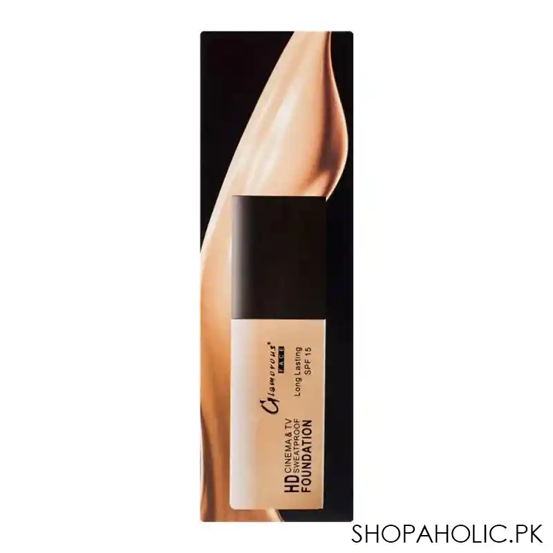 glamorous face hd cinema & tv waterproof long lasting foundation, 02 sun beige, gf7822 image4