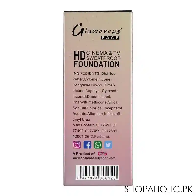 glamorous face hd cinema & tv waterproof long lasting foundation, 04 natural, gf7822 image2