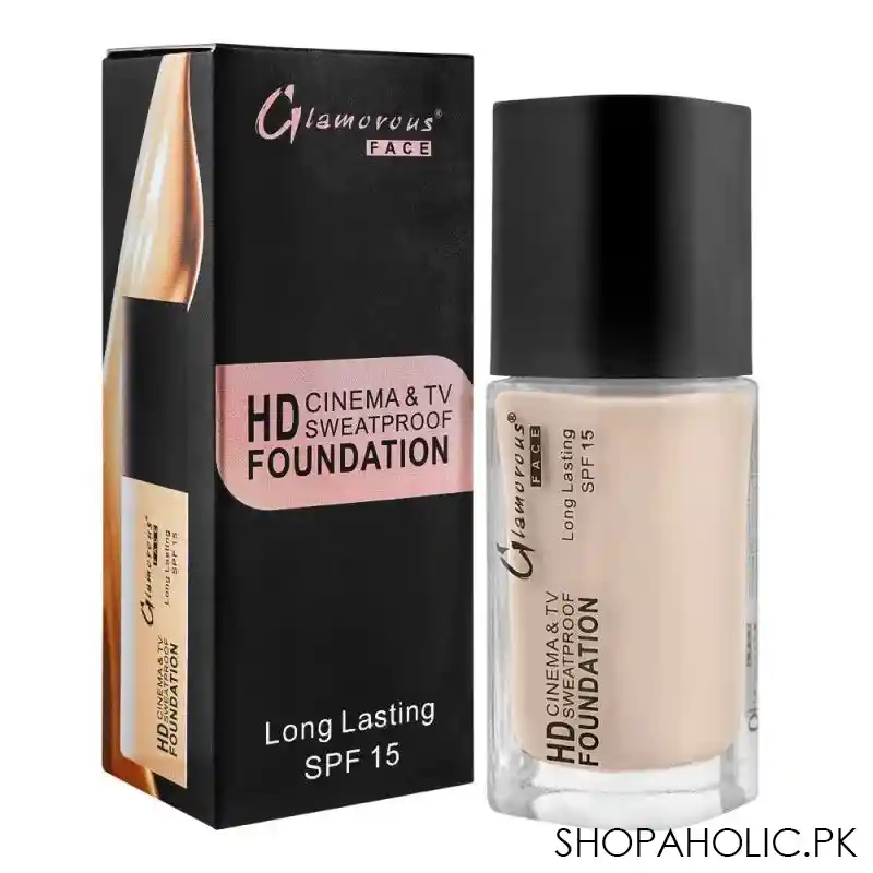 glamorous face hd cinema & tv waterproof long lasting foundation, 06 white ivory, gf7822 main image