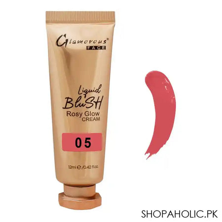 Glamorous Face Liquid Blush Rosy Glow Cream, 05 GF8058, 12ml - Main Image