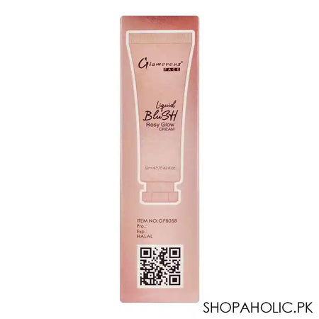 Glamorous Face Liquid Blush Rosy Glow Cream, 05 GF8058, 12ml - Image 3
