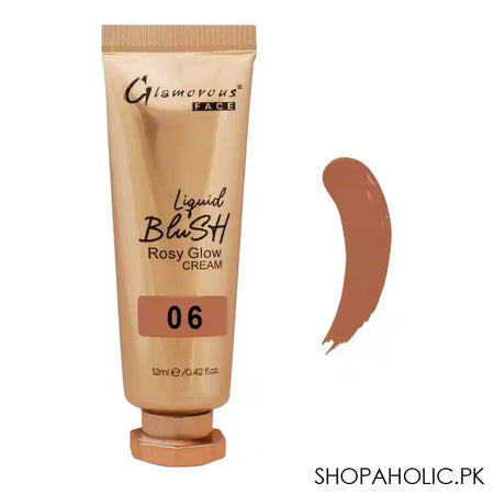 Glamorous Face Liquid Blush Rosy Glow Cream, 06 GF8058, 12ml - Image 3