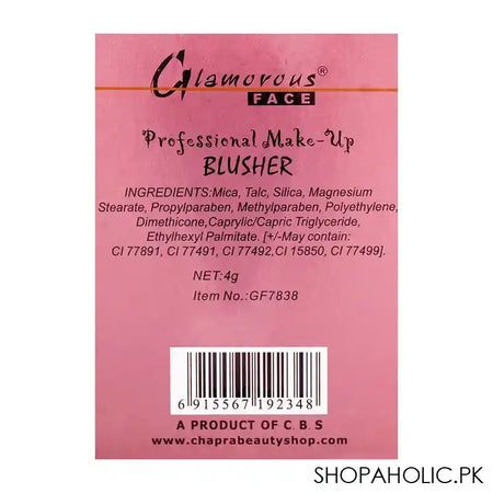 Glamorous Face Professional Make-Up Blusher 10, GF7838, 4g - Image 3