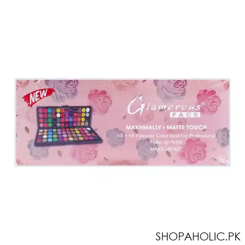 glamourous face make up kit, makhmally + matte touch 48+48 face eye shadow kit image2
