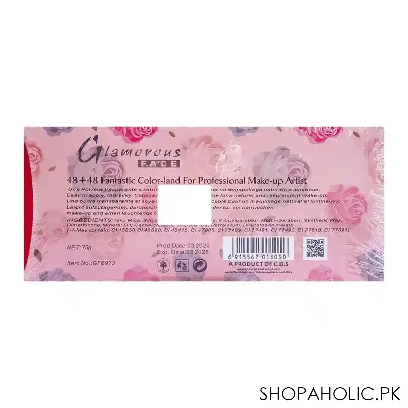 glamourous face make up kit, makhmally + matte touch 48+48 face eye shadow kit image3