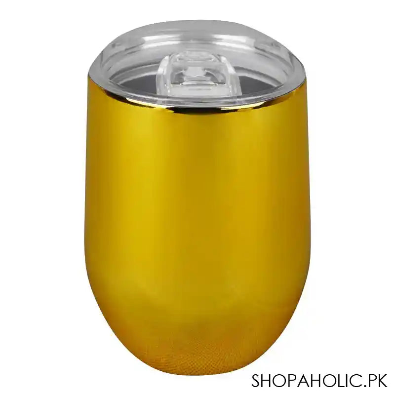 Glossy Gradient Stainless Steel Tumbler Water Bottle, Insulated Travel Mug, Golden, 400ml Capacity, DKKD-5 - Main Image