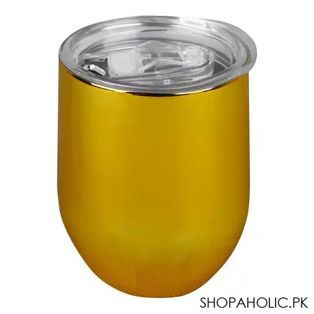 Glossy Gradient Stainless Steel Tumbler Water Bottle, Insulated Travel Mug, Golden, 400ml Capacity, DKKD-5 - Image 2