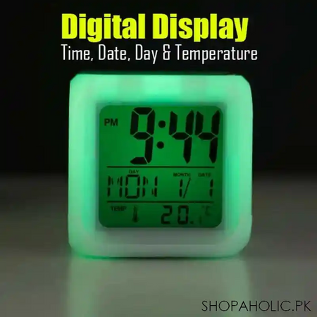 glowing led color change digital alarm clock image4