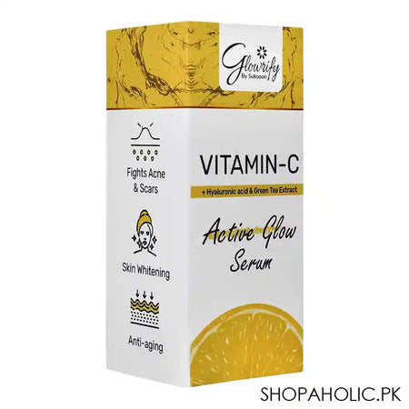 Glowrify Vitamin-C + Hyaluronic Acid & Green Tea Extracts, Active Glow Serum, 30ml - Main Image