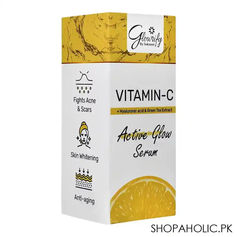 Glowrify Vitamin-C + Hyaluronic Acid & Green Tea Extracts, Active Glow Serum, 30ml - Main Image